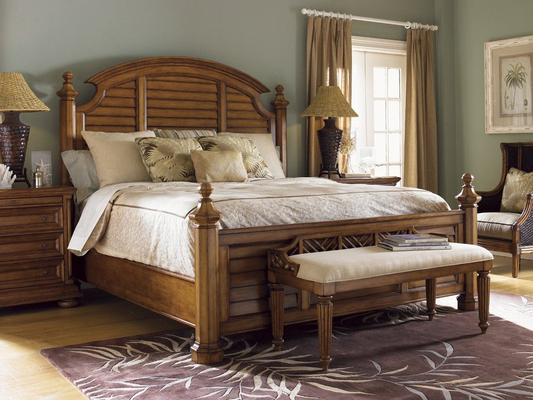 Tommy Bahama Home Island Estate Plantain Bed Bench Customizable