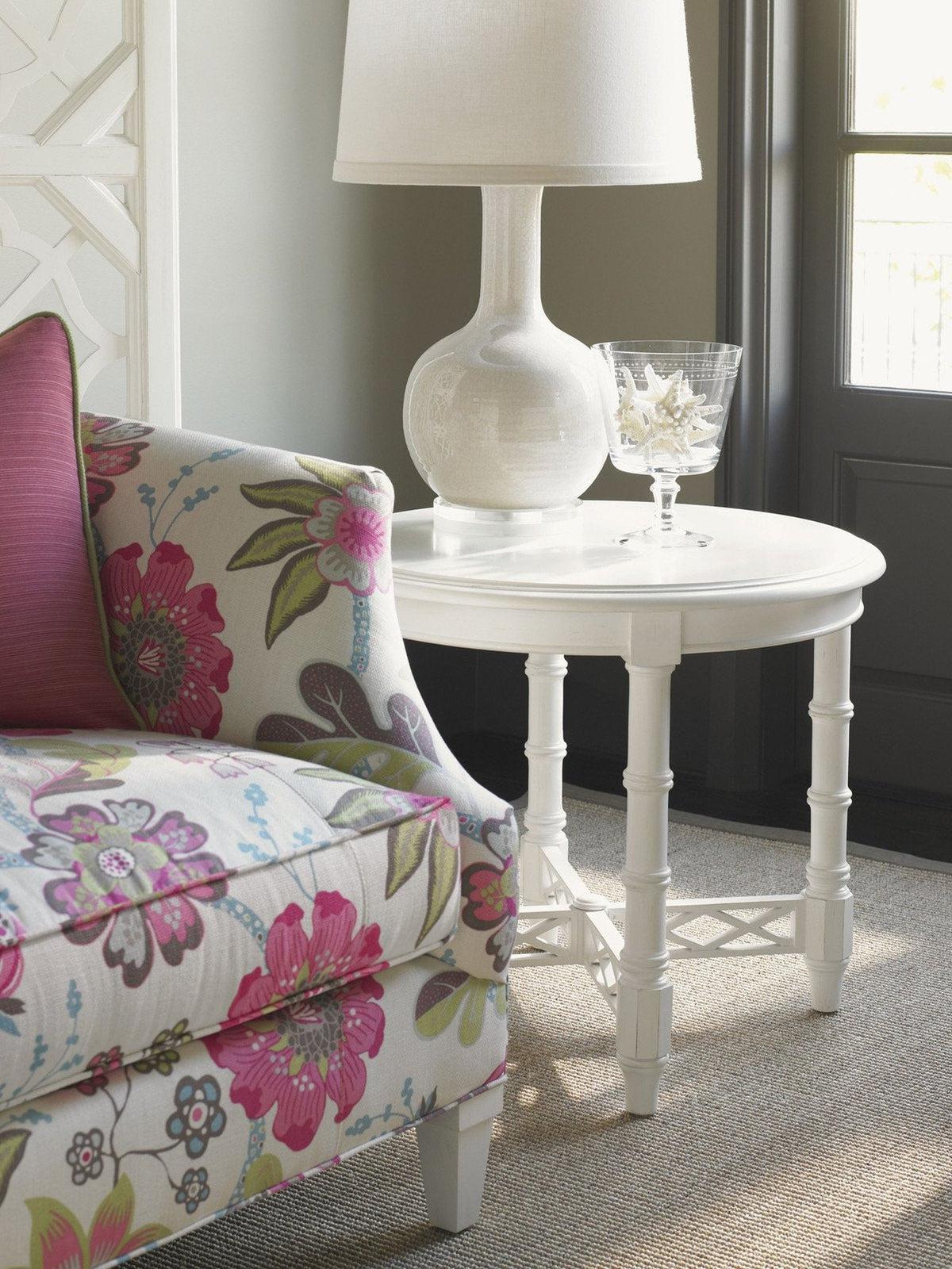 Tommy Bahama Home Ivory Key Edgehill Round Lamp Table
