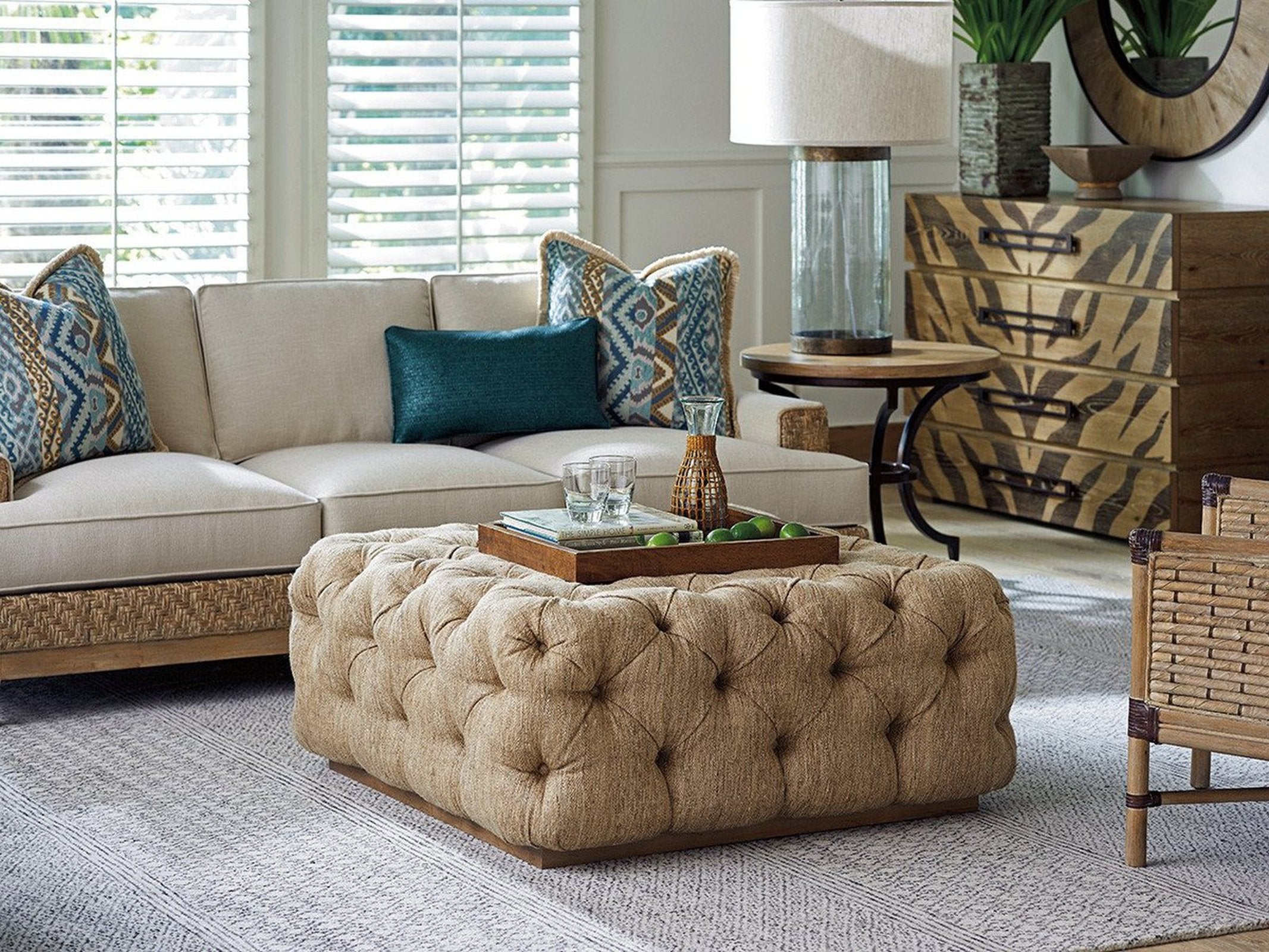 Tommy Bahama Home Los Altos Laurel Cocktail Ottoman