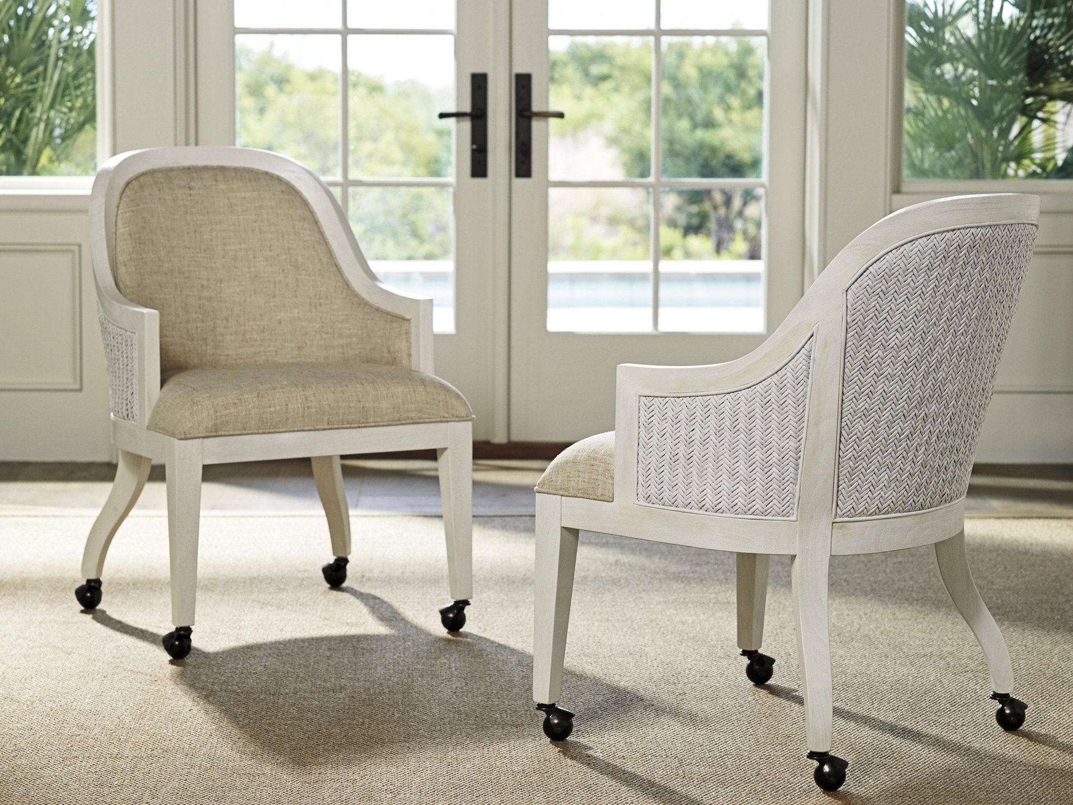 Tommy Bahama Home Ocean Breeze Bayview Arm Chair With Casters Customizable