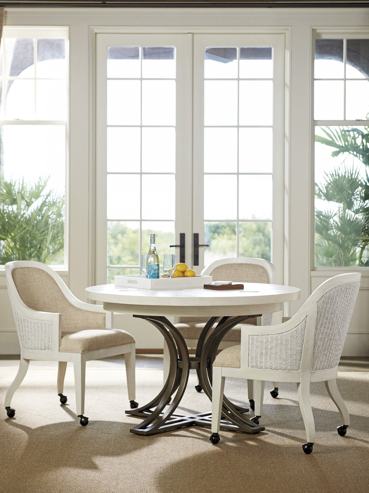 Tommy Bahama Home Ocean Breeze Bayview Arm Chair With Casters Customizable