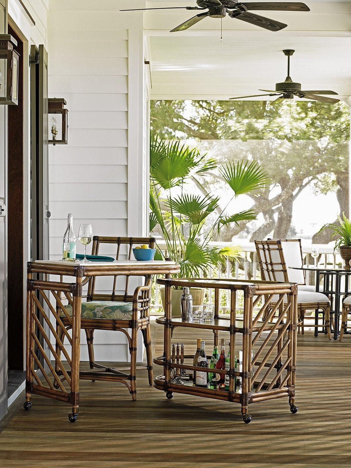 Tommy Bahama Home Twin Palms Cable Beach Bar Cart