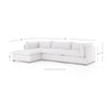 Four Hands Westwood 3 PC Sectional with Ottoman