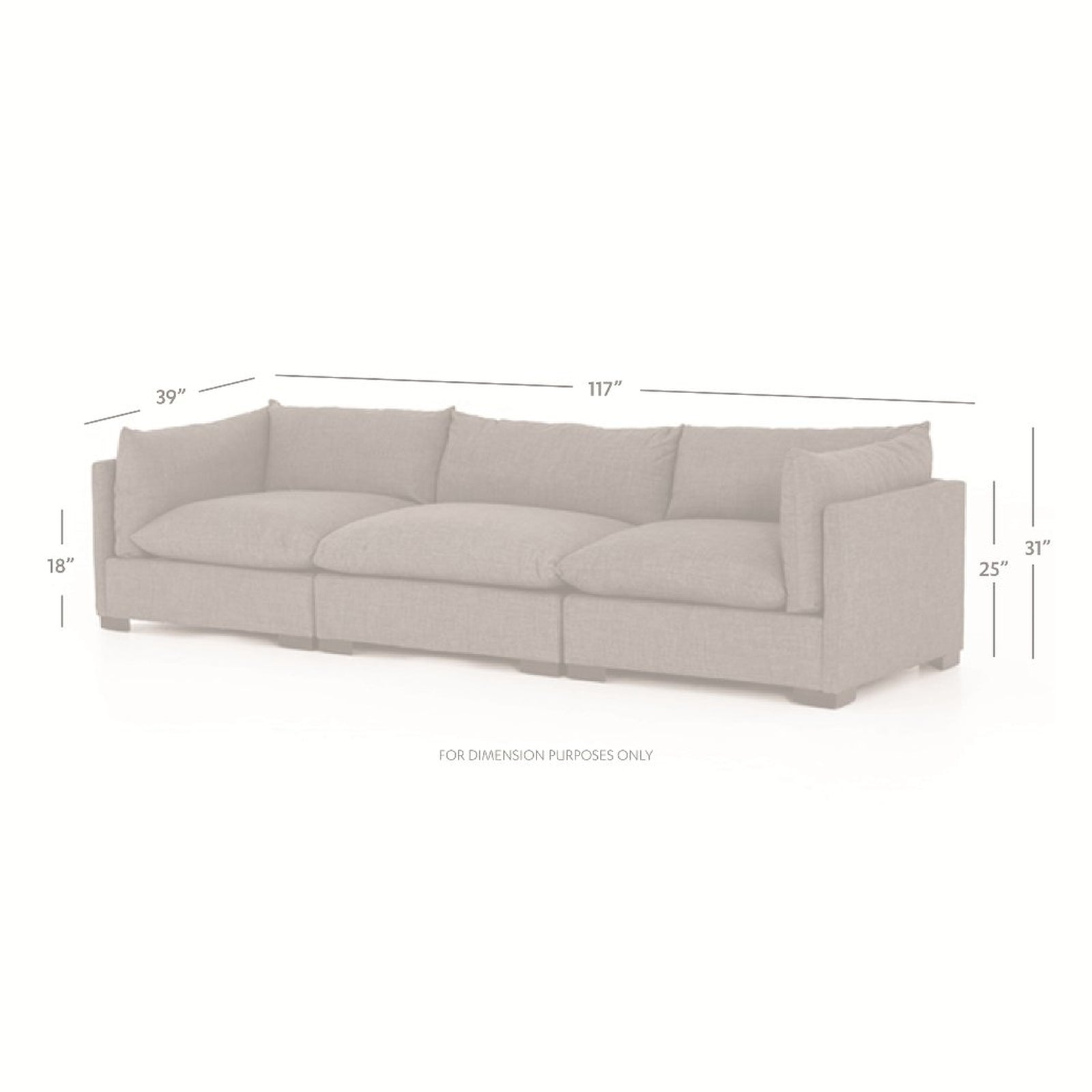 Four Hands Westwood 3 PC Sofa