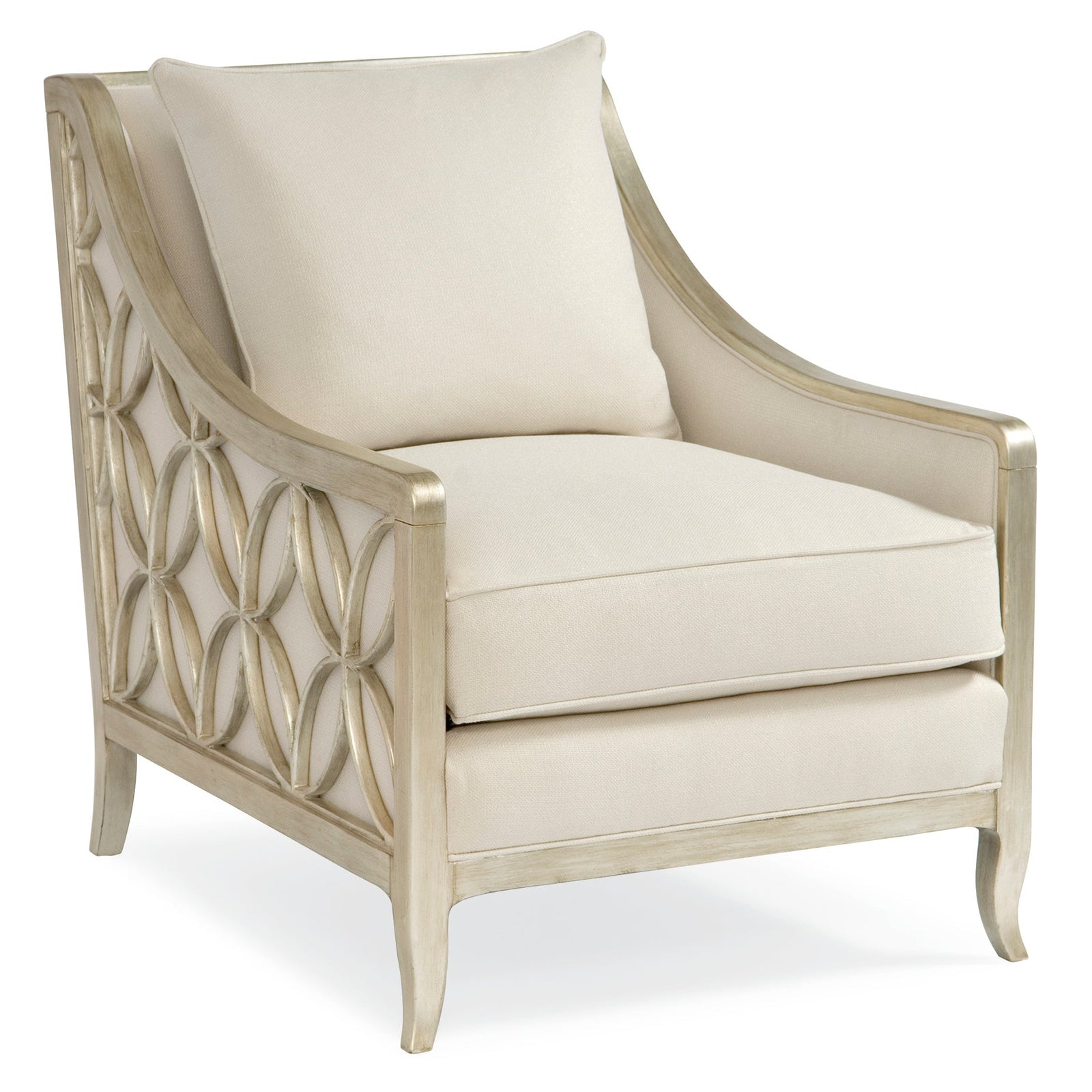 Caracole Upholstery Social Butterfly Silver Accent Chair