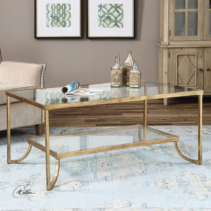 Uttermost Katina Gold Leaf Coffee Table Grayson Living