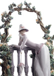 Lladro In The Balustrade Woman Sculpture