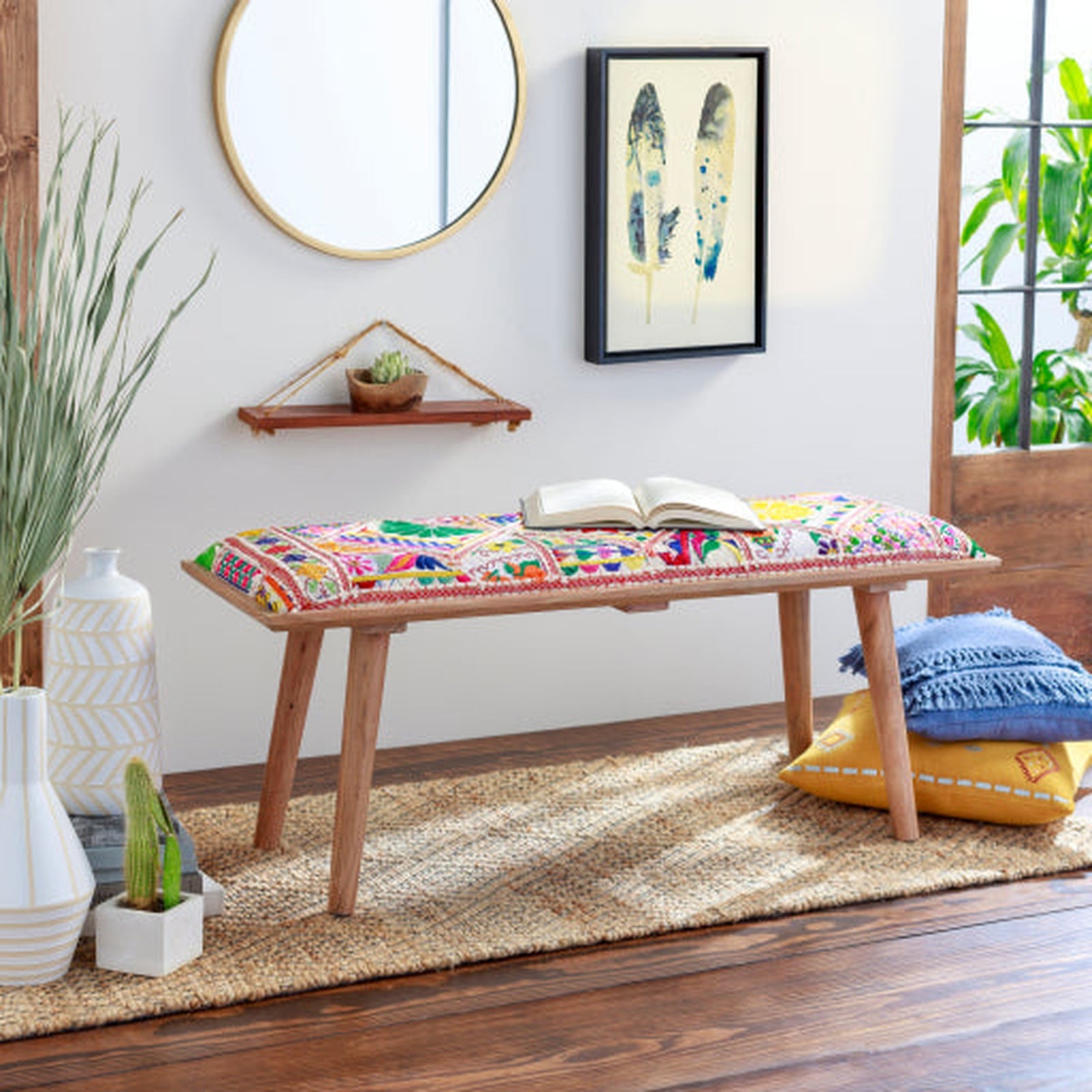 Surya Karma Upholstered Bench