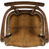 Jonathan Charles Buckingham Oak Arm Barstool with Studded Leather Seat