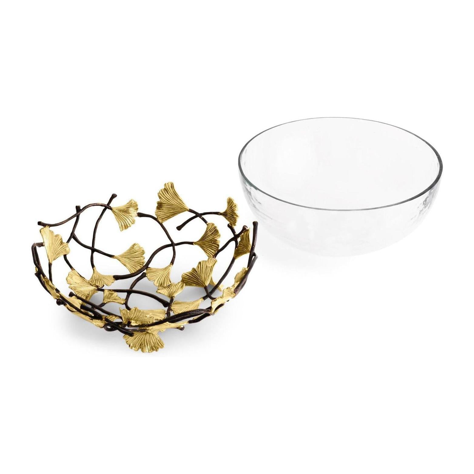 Michael Aram Golden Ginkgo Medium Glass Bwl
