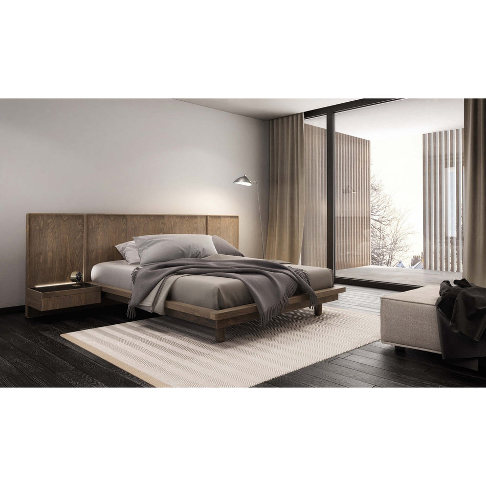 Huppe Surface Bed with Long Upholstered Heardboard ‐ Drawers & Indirect Lighting