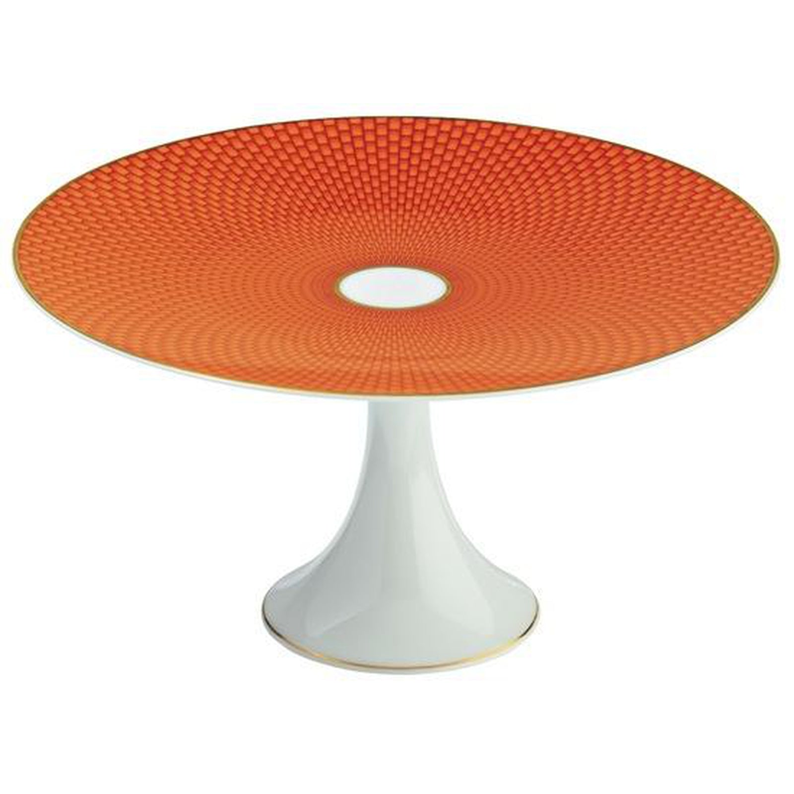 Raynaud Tresor Orange Motif N°2 Petit Four Stand Medium