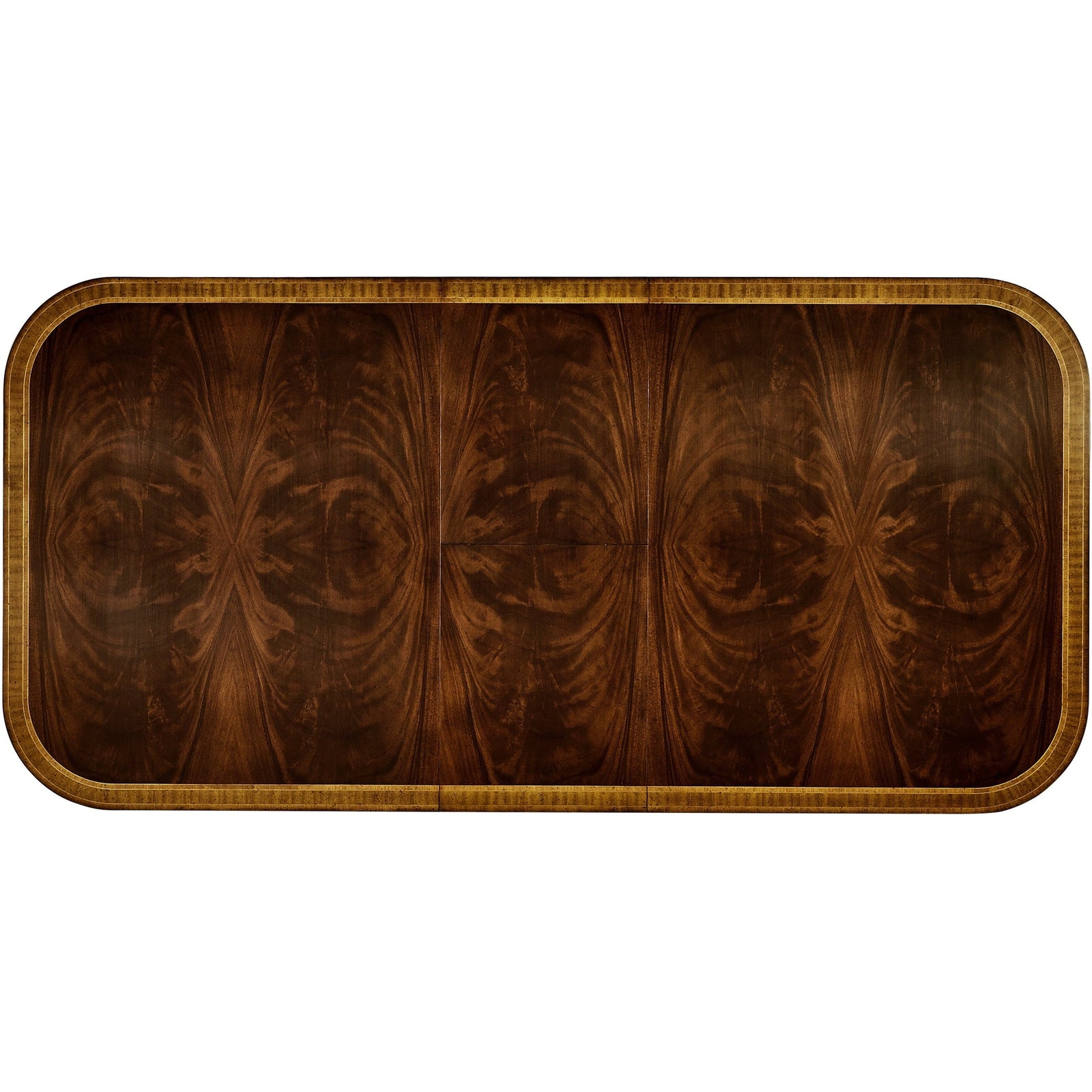 Jonathan Charles Buckingham Regency Crotch Mahogany Single Leaf Extending Dining Table